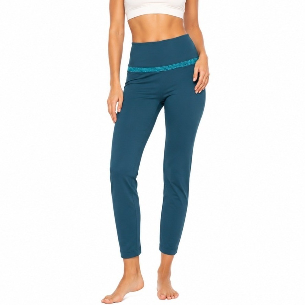 Lululemon High Rise Leggings Womens 6 Teal Green Athletic Yoga Pants Workout